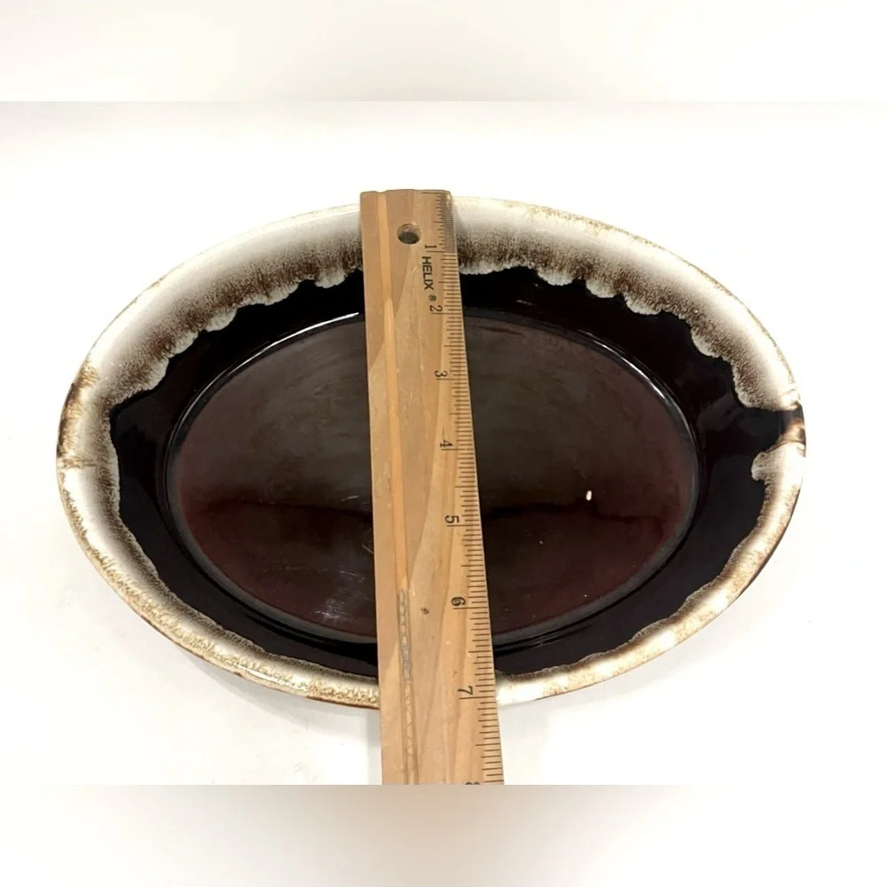 Pfaltzgraff Gourmet Brown Drip Glaze Stoneware Oval Casserole Dish #241 10